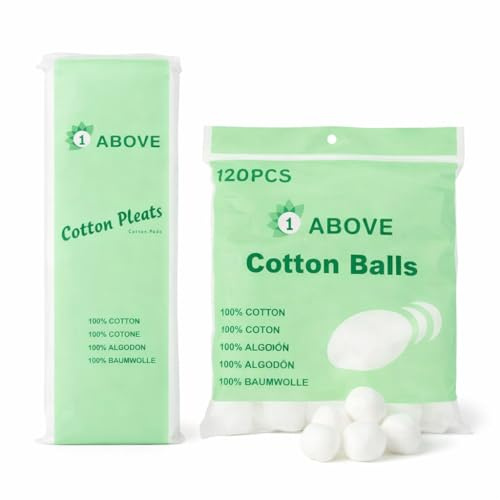 Super Soft 100% Pure Cotton Wool Pleat 80g + 120 Cotton Wool Balls Pack | Premium Quality, Gentle & Absorbent | Ideal for Baby Care, Makeup Removal, Skincare & First Aid