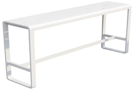 WYHBXD Modern Minimalist Industrial Metal Bar Height Table, Rectangular Iron-Wrought Counter with Upgraded Hollowed-Out Self-Draining Top, for Outdoor Patio,Cafe,or Kitchen(White,100cm/39)