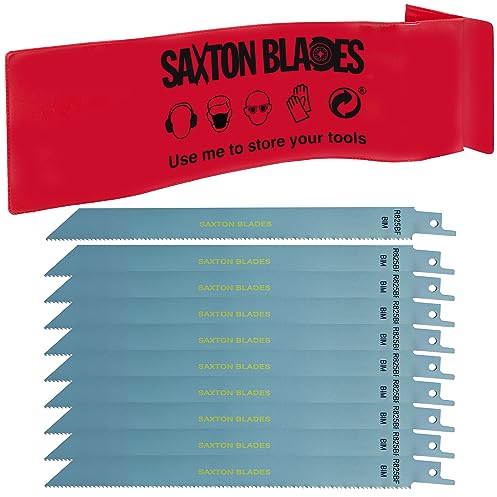10x Saxton 200mm Heavy Duty Reciprocating Sabre Saw Metal Blades R825BF fits Bosch, Dewalt, Makita etc