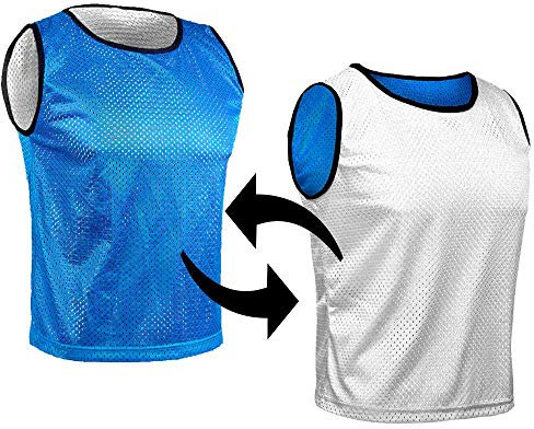 SPORTSBIBS Fußball Leibchen für Kinder und Erwachsene, Wendeleibchen 2-Farbig, Trainingsleibchen, Markierungshemd Doppelseitig für Team-Spiel, Damen Herren Junioren Senioren, viele Farben und Größen