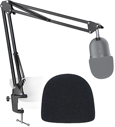 Seiren - Mini asta per microfono con filtro antipop, braccio a forbice regolabile con filtro antipop per microfono streaming Razer Seiren Mini USB SUNMON