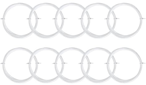 PATIKIL 10M Badminton Racket String, 10 Pack Durable Nylon Racquet Replacement Lines Thread Wire High Elastic for Badminton Training, White