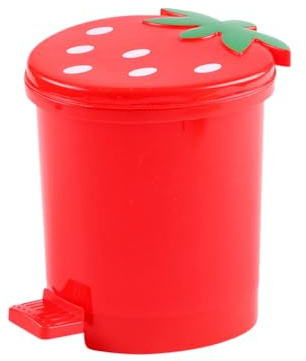 Corbeille De Bureau Mini Poubelle Avec Couvercle Conteneur À Déchets Adorable Pour Cuisine Et Bureau Design Kawaii Fraise