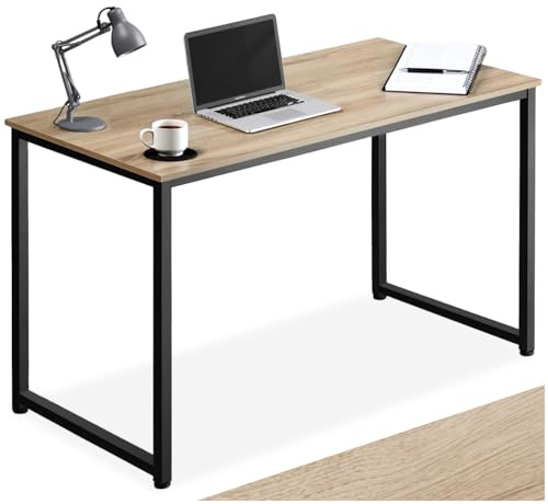 tectake® Schreibtisch, Gaming Tisch, Computertisch Industrial Design, Möbel für Arbeitszimmer, Home Office, Bürotisch, Laptoptisch, Druckertisch, PC Tisch - Industrial Holz hell, Eiche Sonoma, 120 cm