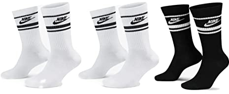 Nike 9 Paar Everyday Essential Tennissocken Socken Sportsocken Unisex DX5089 Prime, Farbe:2x Weiss - Schwarz / 1x Schwarz - Weiss, Socken Neu:46-50