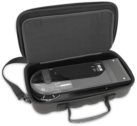 CASEMATIX Travel Case Compatible with Audio-Technica AT-SB727 Portable Turntable Sound Burger Vinyl Record Player - Includes Carry Case Only with Handle and Shoulder Strap, Black