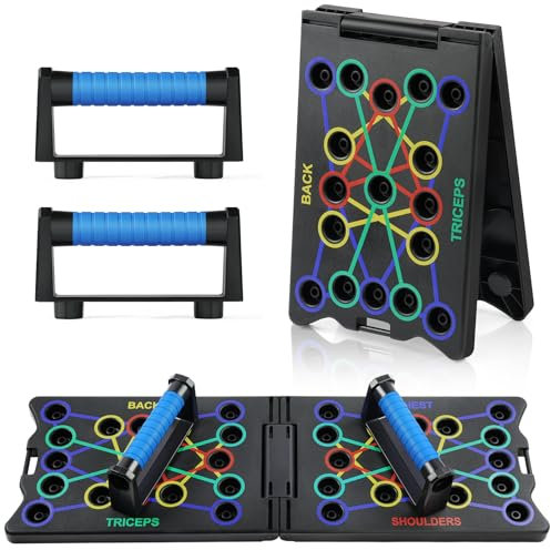 flintronic Liegestützgriffe Liegestütze Brett, 24 in 1 Faltbare Tragbare Pushup Ständer, Multifunktions Elite Rack Fitness-Board für Ganzkörper-Training & Effektive Liegestützen