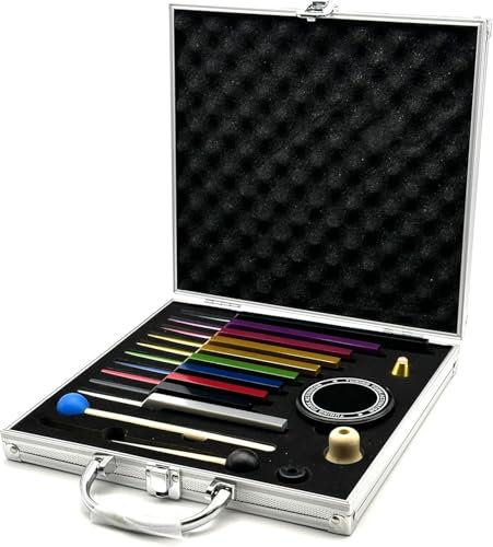 Hanured® 10 Stück Stimmgabel set, Solfeggio stimmgabel mit Stimmgabel-Aktivator, 2 Gummihammer, 3 Sockel und Reinigungstuch, für Heimmeditation, Yoga