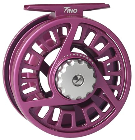Maxcatch TINO Fly Fishing Reel, Large Arbor Trout Fly Reel: 3/4,5/6,7/8 Weight (Reel Only (Purple), 5/6wt)