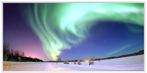 Behaglich Infraröd värmare med bild 800W, Väggmonterad infraröd värmare upp till 120°C, 1-3 minuter för att nå driftstemperatur - TÜV-certifierad och 10 års garanti - Aurora Borealis