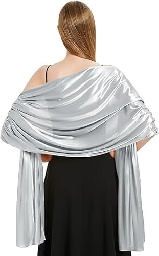 JOZMMZEOOA Sjal Stola Dam 200 x 70 cm Scarf Dam Elegant Satin Tyg Satin Stola Omslag, Lämplig för kvällsfest, bröllop, fest och dans