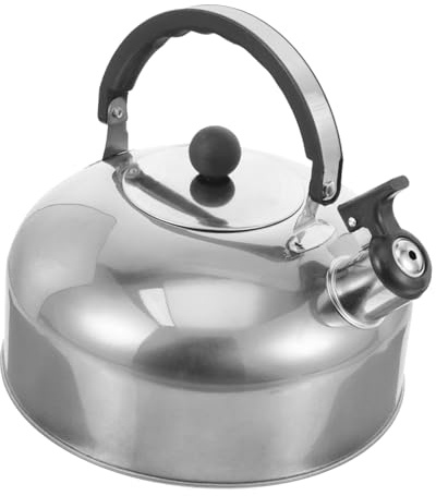 Gatuida Tetera De Acero Inoxidable 2,5l Silbato, Boquilla Ancha, Resistente Al Calor, Para Estufa y Hornilla De Hierro, Hervidor De Agua Para Cocina y Camping