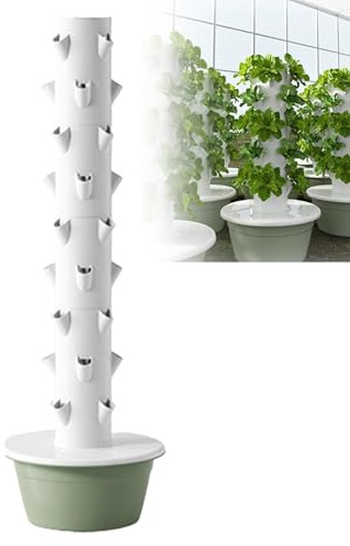 chengxiaorui Sistema de jardín aeropónico en Torre jardín hidropónico en Torre para Interiores de Cultivo hidropónico en Torre para Hierbas, Lechuga, Tomate, Verduras y Hierbas