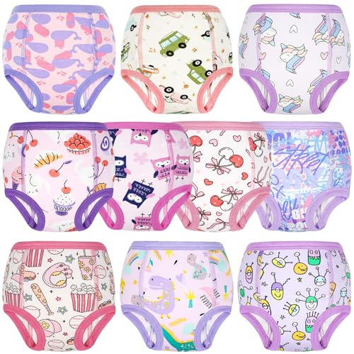 MooMoo Baby Cotton Training Underwear 10 Packs Absorbent Potty Training Pants for Boys and Girls 5T