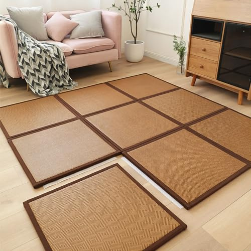 Japansk rotting hopfällbar matta - halkfri andningsbar matta 60 x 60 cm plysch sovmatta för hem och utomhus lättvikt, traditionell design idealisk för avkoppling och camping