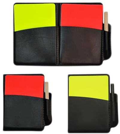 Ejoyous Set di Cartellini per Arbitri di Calcio, Cartellini Rossi e Gialli per Arbitri di Calcio, Kit per Sportivi con Penna, Carta, Carta da Registrazione (Attrezzatura Sportiva)