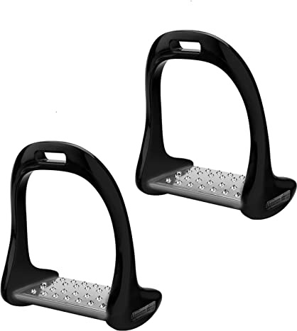 Haofy Säkerhetsbyglar Ridning Stigbygel i Aluminium med Rostfri Ståldyna 120 X 36 Mm Halkfri Bana Tjock 1220 G Par för Ryttare Trail Training