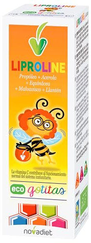 Nova diet - LIPROLINE GOTITAS ECO con Propóleo, Acerola, Equinácea, Malvavisco y Llantén - Para Aliviar Síntomas de Gripe y Resfriados - Ayuda a Calmar la Tos - Envase de 50 ml