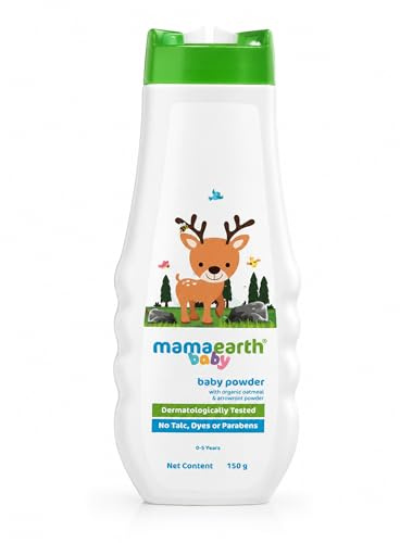 Mamaearth Baby Powder with Organic Oatmeal & Arrowroot 5.29 Oz (150g)