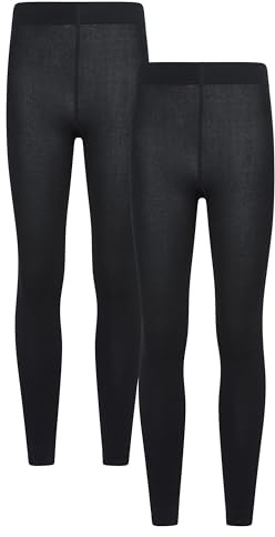 Mountain Warehouse Isotherm Brushed Womens Thermal Leggings Multipack - Lightweight Isotherm Pants, Warm & Cosy - Spring Summer, Outdoors, Travelling & Hiking Black (2 Pack) L