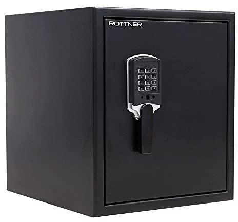 Rottner Fire Data 60 Feuerschutztresor Elektronikschloss Notöffnung per Schlüssel 120 minütiger Feuerschutz für Papier verstellbarer Fachboden inkl. Befestigungsmaterial
