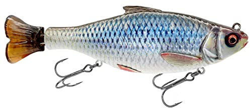 Savage Gear 3D Schwer Pulsetail Plötze -Realistisch Schwimmköder zum Süßwasser- und Raubfischangeln, Weitwurf-Hartköder mit naturgetreuem Rotaugen-Design, pulsierende Schwanzaktion, Rotauge 18cm