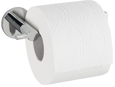 WENKO Toilettenpapierhalter Mod. UV-Loc Isera hochwertiger Halter ohne Bohren mit einzigartigem Klebesystem für Badezimmer & Gäste-WC selbstklebend aus rostfreiem Zinkdruckguss 15,5 x 5 x 7,5 cm Chrom