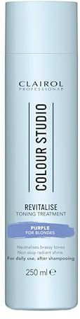 Clairol Professional Colour Studio | Step 3 Revitalise | Purple Toning Conditioner for Blonde Coloured Hair | Neutralises Brassiness | Non-stop shine | All hair types | Vegan | For Daily Use | 250ml