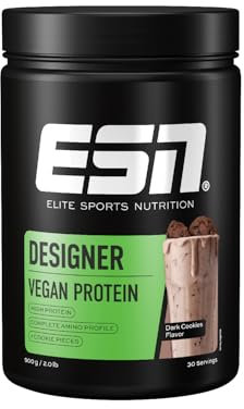 ESN Vegan Designer Proteinpulver mit Soja, Dark Cookie, 900 g, cremige Konsistenz - made in Germany