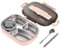Tagtight Edelstahl Lunchbox 1.5L, Bento Box Erwachsene 12h Warmhalte, freie Brotdose mit 4 Fächern, Auslaufsichere Meal Prep Box inkl. Suppenschüssel & Besteckset für Schule/Büro/Fitness