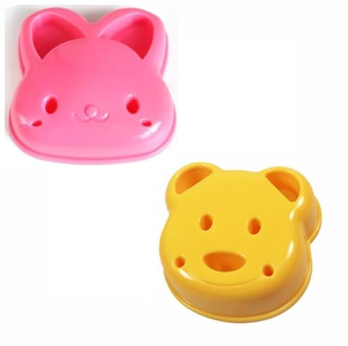 Cute Bear Design 2-Piece Sandwich Cutter Set - Portable Bread Mold for Children's Adorable Sandwiches, Perfect for Breakfast & Lunch