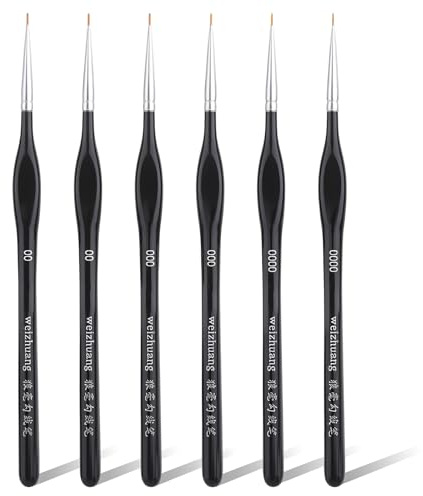 Set di 6 pennelli per dipingere con i numeri, pennelli sottili, per pittura con i numeri, per acrilico, acquerello, olio, miniature, pittura ad acquerello, nail art