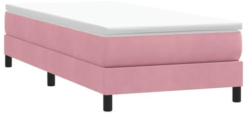 vidaXL Letto a Molle Senza Materasso Rosa 80x220 cm Velluto, Letto, Base Letto, Letto in Velluto, mobili per Camera da Letto, Letto Singolo