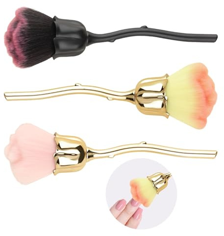 3 pennelli per la rimozione della polvere delle unghie, per manicure e polvere, per nail art, per nail art, per nail art, per la rimozione della polvere