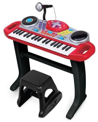 Teclado Rock Star Set (RED) con 37 teclas, luces intermitentes y bloc de notas DJ. 02068A-NL