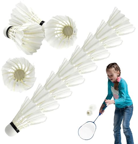 Feather Badminton Balls, Premium Shuttlecocks Set for Outdoor and Indoor Sports, Highly Stable Feather Shuttlecocks for Backyards and Training, Ideal for Recreational and Professional Badminton Games