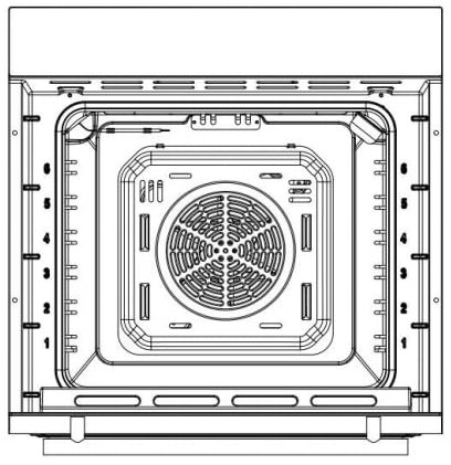 Horno Empotrable 65 L Blanco, Independiente, 4 Funciones, Grill, Horneado Con Aire Caliente 3D en 6 Niveles, Ventilador de Refrigeración, 220V~240V, 2200W, Disaenvir