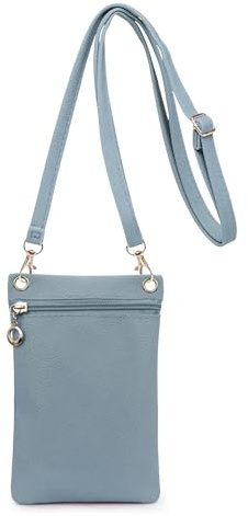 Energather Small Phone Bag, Soft PU Leather Mobile Phone Bags for Women, Mobile Phone Pouch Bag Crossbody Phone Bag (blue)