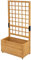 ML-Design Jardinera con Enrejado Marrón 67,5 × 139 × 36,5 cm Macetero con Enredadera para Plantas Trepadoras, Maceta Elevada de Madera Maciza para Jardín o Balcón, Celosía de Pared para Flores