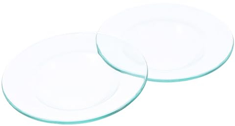 TEMPNAP Placas Calentadoras de Cera Derretida para Lámparas Aromáticas, Vidrio Transparente, Diámetro 120mm, Pack de 2, Ideales para Dormitorio y Hogar