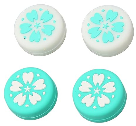 CHICIRIS 4 St Tumgreppslock för Silikon Joystick Caps, Anti-Slip Ersättnings Stick Covers med Söt Design, för Lite OLED (Blå)