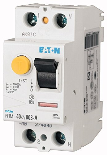 Eaton PFIM-25/2/003-A-MW - Interruttore differenziale PFIM, 2P, 25 A, 30 mA