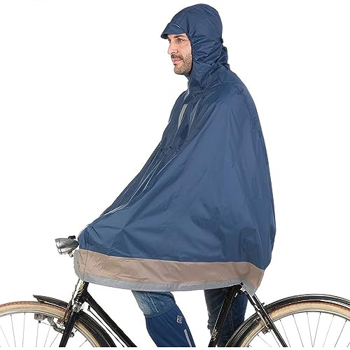 Tucano Urbano Garibaldina Mantella Antipioggia da Bicicletta, Ergonomica E Super Compattabile, Blu Scuro, L Donna