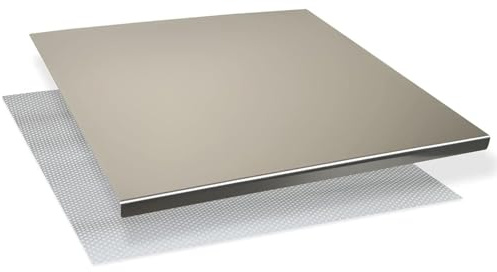 INOXLM Plaque Inox Cuisine 120x50cm en acier Inoxydable, Planche a decouper inox différentes tailles pour Cuisine, Bar, Restaurant Planche à Pétrir Inox pour Pain et Pizza(Hauteur 2cm)