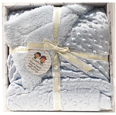 various Manta Burbujas con Borreguillo para bebés, 0.80 x 1.10 m Manta para recién Nacidos Mantitas para Bebes Suave y Confortable Cálida niña y niño Mantas para Todas Las Estaciones (Azul)