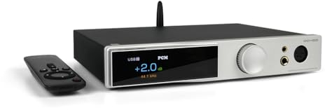 SMSL DO400 Full Balanced DAC Kopfhörer Verstärker, ES9039MSPRO XMOS-XU316 USB MQA DAC Bluetooth 5.1/USB/AES/Opt/Coax/IIS Eingang 4.4mm/6.35mm/4-XLR Ausgang Verstärker mit Fernbedienung (Silber)