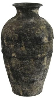 Home ESPRIT Jarrón Gris Oscuro Terracota Oriental 26 x 26 x 46,5 cm
