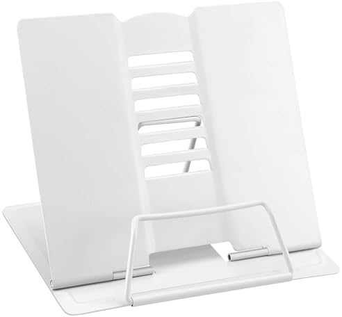 Supporto per Libri Metallo Leggio Libri con 6 Altezze Regolabile per Leggere, Leggio da Tavolo per Libri, Multifunzione Leggio Libri Altezze Regolabile, per Casa Ufficio Scuola Manuale iPad Ricette