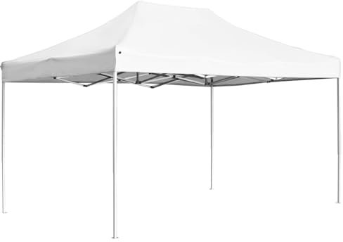 Homgoday Professionell partytält, vikbar paviljong popup paviljong trädgårdspaviljong, UV-skydd, festtält, trädgårdstält, vikbar, för strand, bröllop, camping, festival, aluminium 4,5 x 3 m, vit