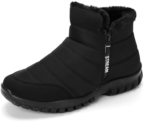CHDDHX Botas Hombre Invierno Impermeable Botas de Nieve Forro Cálido Botines Negro 40